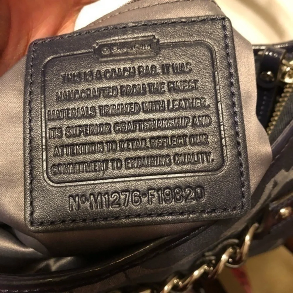 COACH silver blue optic c duffle shoulder bag